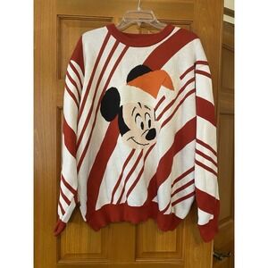 2023 Disney Parks Christmas Holiday Mickey Mouse Sweater SZ XL Men's Candy Cane